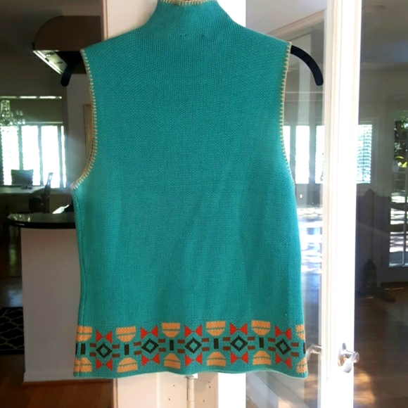 🌎NWOT IRKA Teal Mock Turtleneck Sweater - Picture 4 of 5